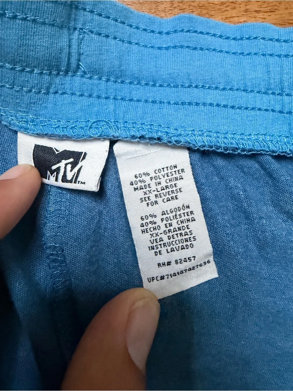 MTV - Men’s Pajama Shorts | Blue Retro w/ Drawstring Stretch | Size 2XL